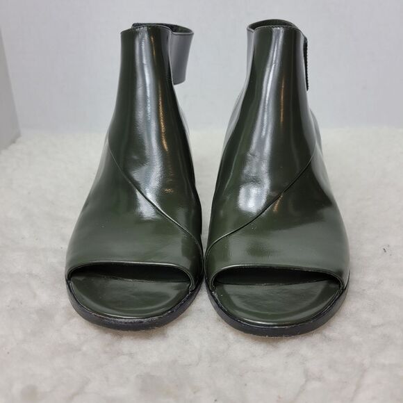 Vince Julianna Womens Size 6 Heel Shoe Ankle Strap Green Patent Leather Open Toe - Picture 2 of 9